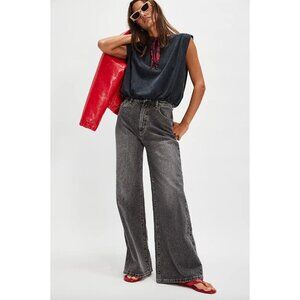 Rolla’s Studio Flare High Waist Jeans Stone Grey LIGHT GREY Womens Size 26